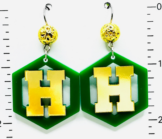 Hexagon School Earrings