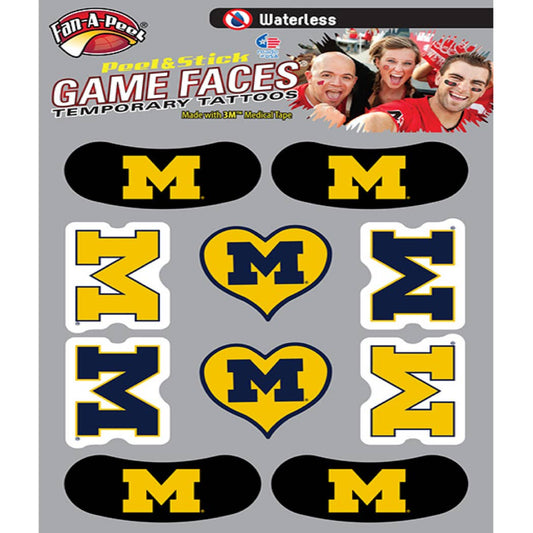 Michigan Game Faces® Temporary Tattoos